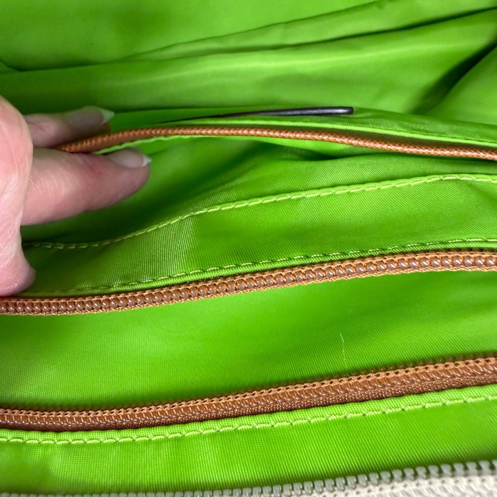 Michael Kors Dusk Kempton Medium Tote Bag‎ Khaki Nylon Leather Trim Gold Logo - Picture 9 of 16